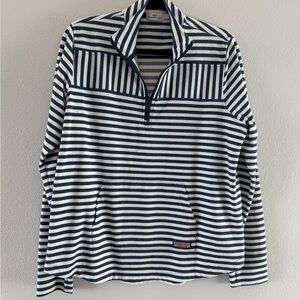 Vineyard Vines Navy and White Striped Pullover